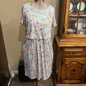 J. Jill Multicolor Floral Midi Dress